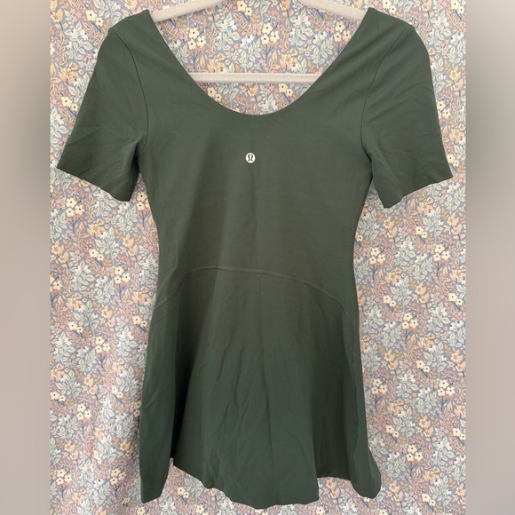 Lululemon Athletica Dark Green Short Sleeve Mini Dress - Picture 3 of 4